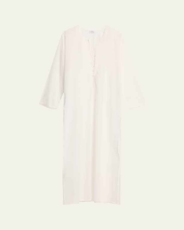 Valentina Lace-Trim Cotton Maxi Kaftan
